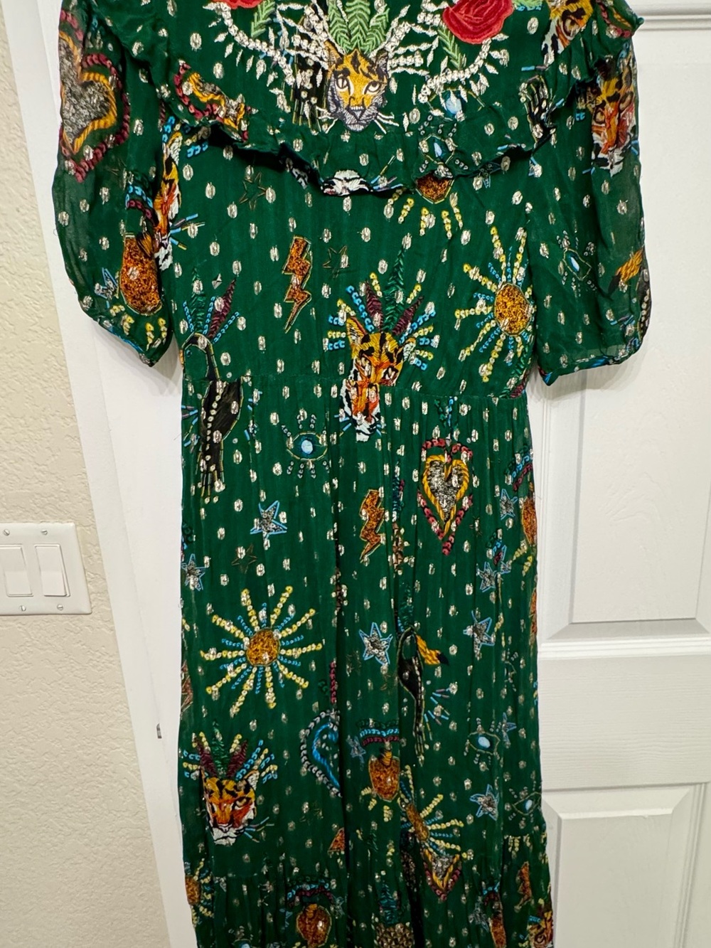 FARM Rio green farm festa maxi dress